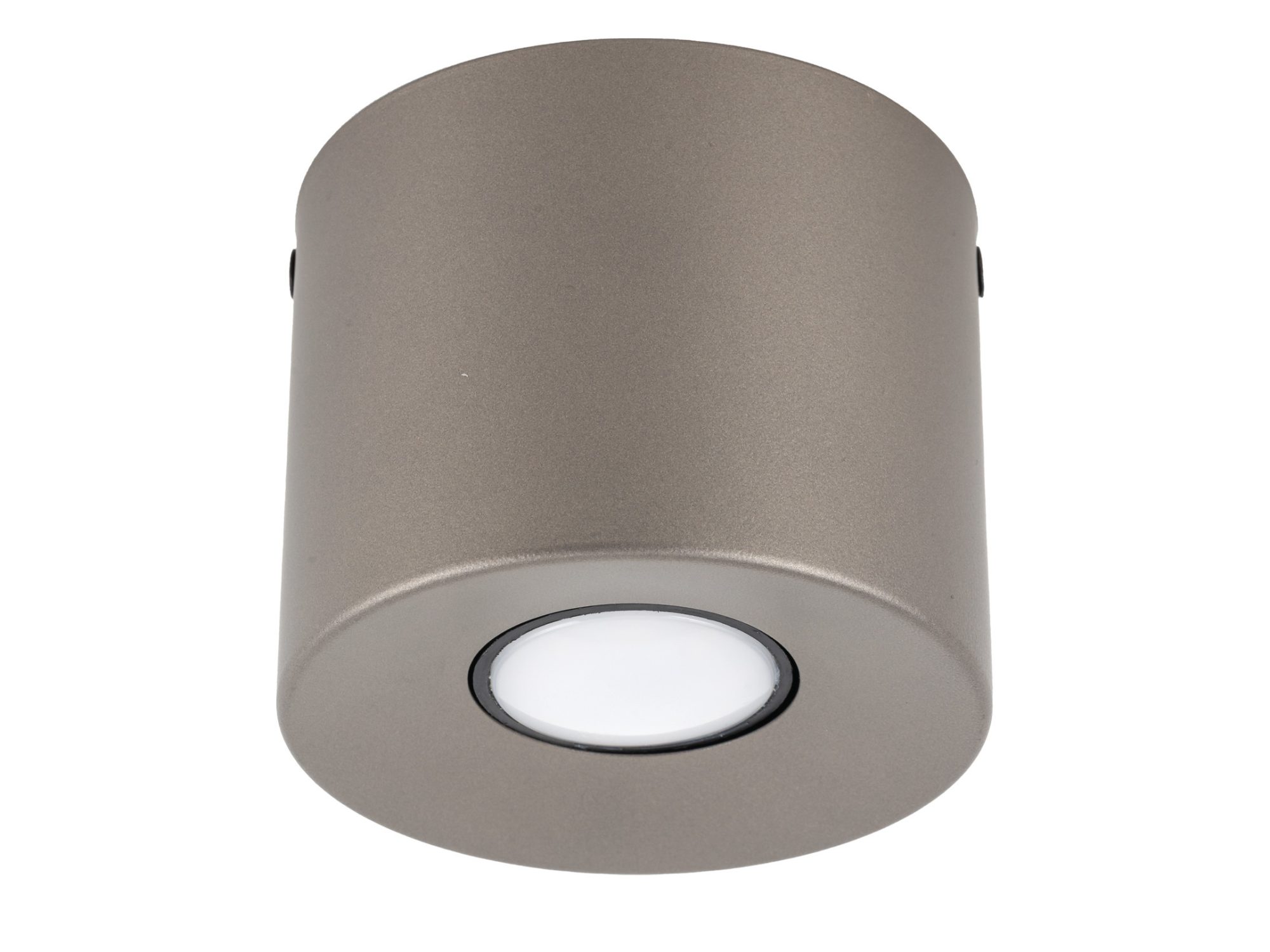 Spot sufitowy Orion S ciemnobrązowy GU10, cylindryczna lampa na białym tle