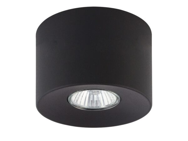 Spot sufitowy Orion S czarny GU10, cylindryczna lampa na białym tle