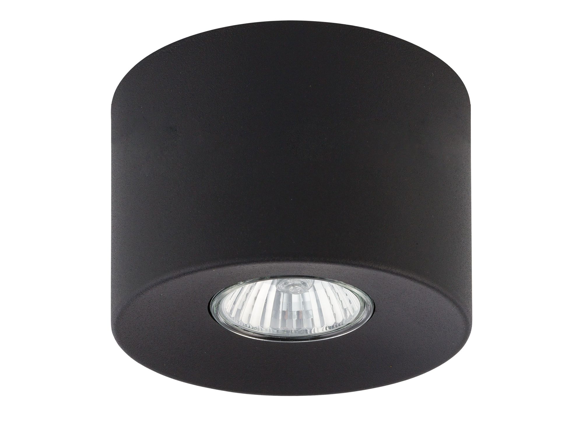 Spot sufitowy Orion S czarny GU10, cylindryczna lampa na białym tle