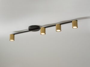 Miniaturka 5 - Lampa sufitowa Sky 4 w czerni i złocie, widok całej konstrukcji
