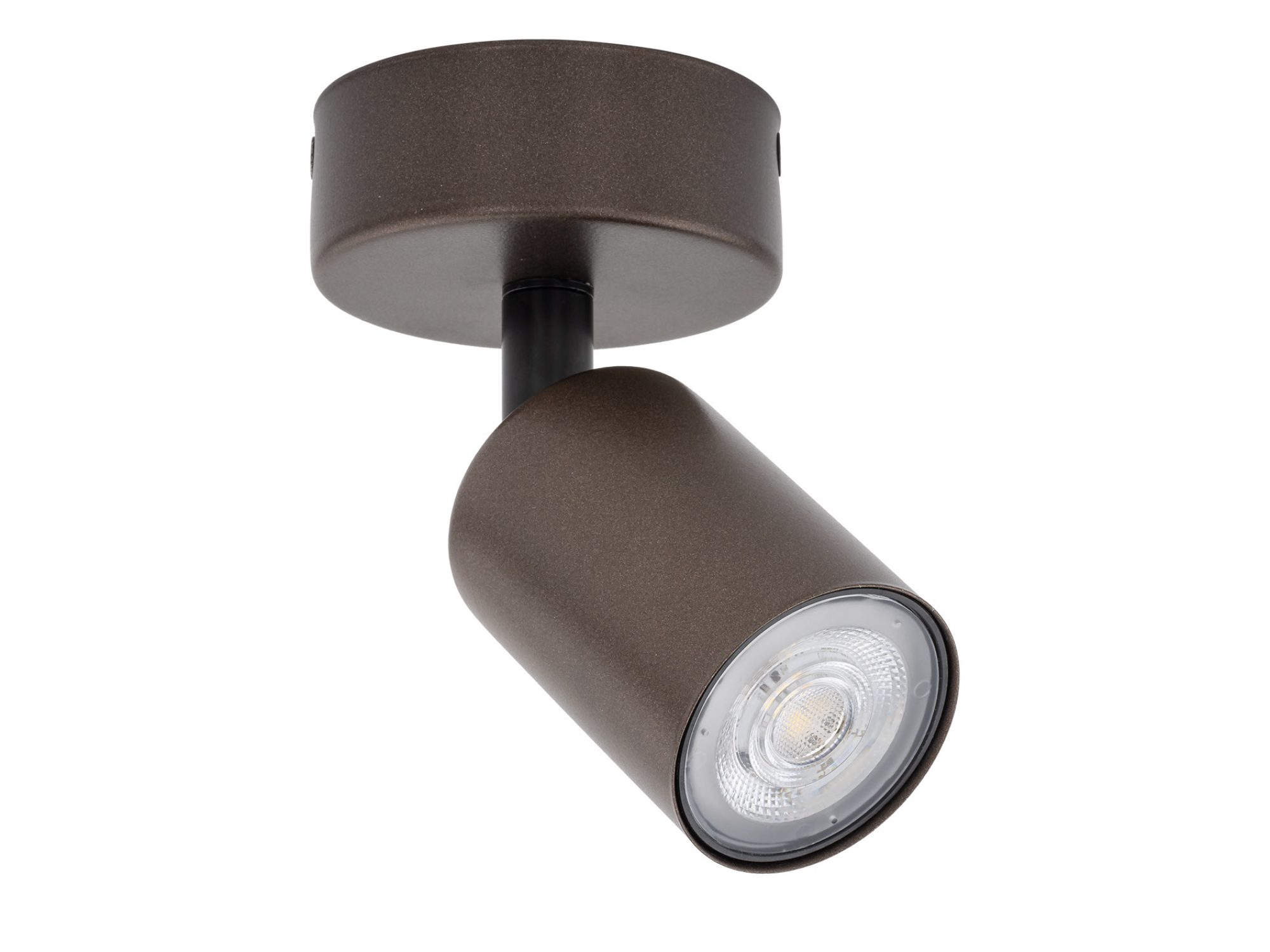 Brązowy spot sufitowy Top z regulowaną cylindryczną głowicą – packshot