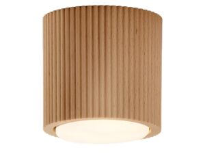 Miniaturka 2 - Spot sufitowy Tubo Wood Natural M z bukowego drewna, widok całej oprawy