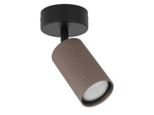 Miniaturka 2 - Spot Tune brązowy z ryflowaną cylindryczną oprawą GU10 na białym tle