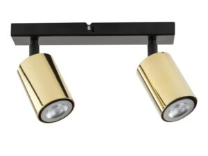 Miniaturka 3 - Spot Zoom 2 czarny mosiądzowany z dwoma ruchomymi metalowymi reflektorami