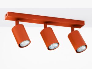 Miniaturka 1 - Spot Zoom 3 ceglany z trzema cylindrycznymi reflektorami na listwie