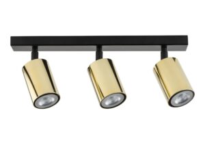Miniaturka 2 - Spot Zoom 3 z czarną listwą i trzema mosiądzowanymi reflektorami