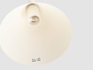 Miniaturka 32 - Stalowa lampa biurkowa Sorvella 35 cm beżowy – klosz od spodu z oprawką E14
