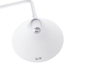 Miniaturka 43 - Stalowa lampa biurkowa Sorvella 35 cm biały – klosz od spodu z oprawką E14