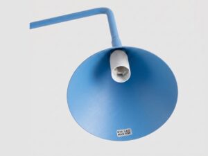 Miniaturka 54 - Stalowa lampa biurkowa Sorvella 35 cm błękitny – klosz od spodu z oprawką E14