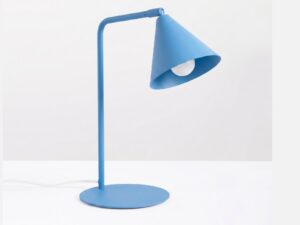 Miniaturka 49 - Stalowa lampa biurkowa Sorvella 35 cm błękitny we wnętrzu