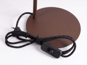 Miniaturka 66 - Stalowa lampa biurkowa Sorvella 35 cm brązowy – podstawa z przewodem i włącznikiem