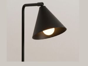 Miniaturka 150 - Stalowa lampa biurkowa Sorvella 35 cm czarny – stożkowy klosz ze światłem