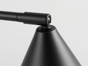 Miniaturka 152 - Stalowa lampa biurkowa Sorvella 35 cm czarny – detal mocowania klosza