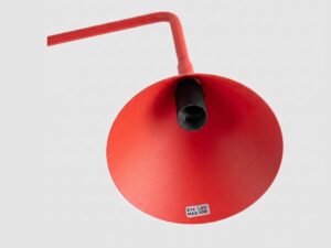 Miniaturka 76 - Stalowa lampa biurkowa Sorvella 35 cm czerwony – klosz od spodu z oprawką E14