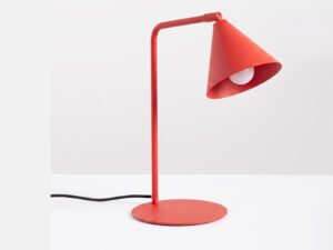 Miniaturka 71 - Stalowa lampa biurkowa Sorvella 35 cm czerwony we wnętrzu