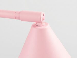Miniaturka 108 - Stalowa lampa biurkowa Sorvella 35 cm różowy – detal mocowania klosza