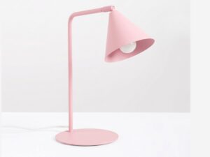 Miniaturka 104 - Stalowa lampa biurkowa Sorvella 35 cm różowy we wnętrzu