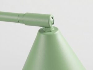 Miniaturka 97 - Stalowa lampa biurkowa Sorvella 35 cm szałwiowy – detal mocowania klosza