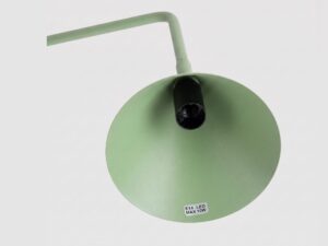 Miniaturka 98 - Stalowa lampa biurkowa Sorvella 35 cm szałwiowy – klosz od spodu z oprawką E14