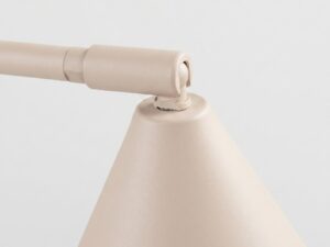 Miniaturka 130 - Stalowa lampa biurkowa Sorvella 35 cm taupe – detal mocowania klosza