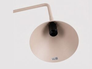 Miniaturka 131 - Stalowa lampa biurkowa Sorvella 35 cm taupe – klosz od spodu z oprawką E14
