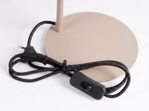 Miniaturka 132 - Stalowa lampa biurkowa Sorvella 35 cm taupe – podstawa z przewodem i włącznikiem