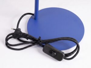 Miniaturka 121 - Stalowa lampa biurkowa Sorvella 35 cm ultramaryna – podstawa z przewodem i włącznikiem