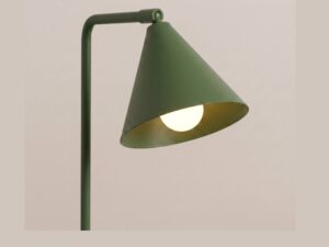 Miniaturka 161 - Stalowa lampa biurkowa Sorvella 35 cm zielony oliwkowy – stożkowy klosz ze światłem