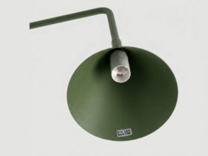 Miniaturka 164 - Stalowa lampa biurkowa Sorvella 35 cm zielony oliwkowy – klosz od spodu z oprawką E14