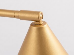 Miniaturka 141 - Stalowa lampa biurkowa Sorvella 35 cm złoty – detal mocowania klosza