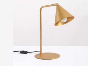 Miniaturka 137 - Stalowa lampa biurkowa Sorvella 35 cm złoty we wnętrzu