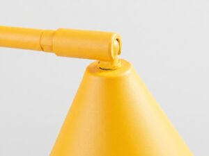 Miniaturka 86 - Stalowa lampa biurkowa Sorvella 35 cm żółty – detal mocowania klosza
