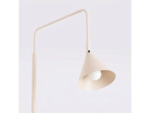 Miniaturka 164 - Stalowa lampa podłogowa Sorvella 165 cm beżowy – świecący klosz z bliska