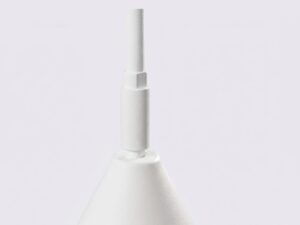 Miniaturka 132 - Stalowa lampa podłogowa Sorvella 165 cm biały – stożkowy klosz w zbliżeniu