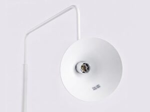 Miniaturka 133 - Stalowa lampa podłogowa Sorvella 165 cm biały – klosz od frontu z oprawką