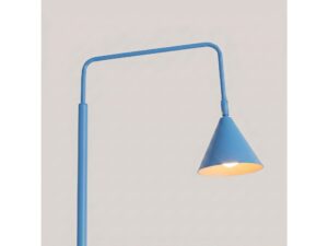 Miniaturka 9 - Stalowa lampa podłogowa Sorvella 165 cm błękitny – ramię i klosz ze światłem