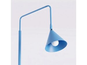 Miniaturka 10 - Stalowa lampa podłogowa Sorvella 165 cm błękitny – świecący klosz z bliska