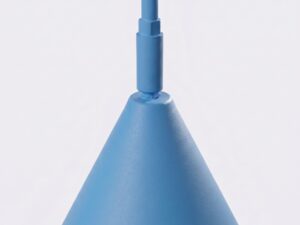 Miniaturka 11 - Stalowa lampa podłogowa Sorvella 165 cm błękitny – stożkowy klosz w zbliżeniu