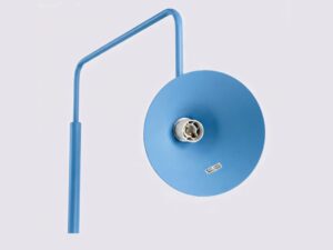Miniaturka 12 - Stalowa lampa podłogowa Sorvella 165 cm błękitny – klosz od frontu z oprawką