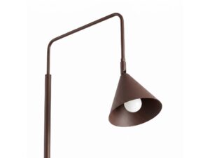 Miniaturka 21 - Stalowa lampa podłogowa Sorvella 165 cm brązowy – świecący klosz z bliska