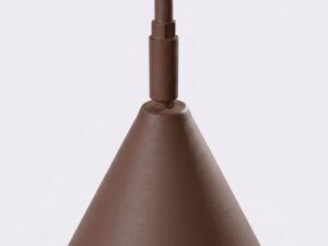 Miniaturka 22 - Stalowa lampa podłogowa Sorvella 165 cm brązowy – stożkowy klosz w zbliżeniu