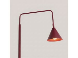 Miniaturka 85 - Stalowa lampa podłogowa Sorvella 165 cm burgund – ramię i klosz ze światłem