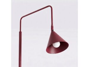 Miniaturka 86 - Stalowa lampa podłogowa Sorvella 165 cm burgund – świecący klosz z bliska