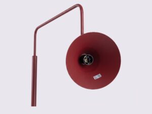 Miniaturka 88 - Stalowa lampa podłogowa Sorvella 165 cm burgund – klosz od frontu z oprawką