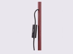 Miniaturka 89 - Stalowa lampa podłogowa Sorvella 165 cm burgund – włącznik na przewodzie