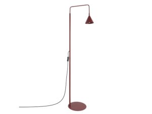 Miniaturka 82 - Stalowa lampa podłogowa Sorvella 165 cm burgund na białym tle