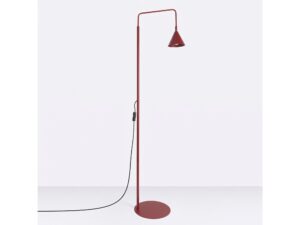 Miniaturka 83 - Stalowa lampa podłogowa Sorvella 165 cm burgund na jasnym tle