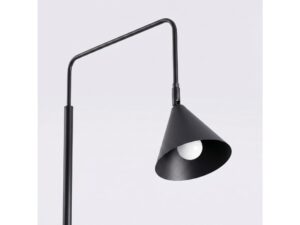 Miniaturka 142 - Stalowa lampa podłogowa Sorvella 165 cm czarny – świecący klosz z bliska