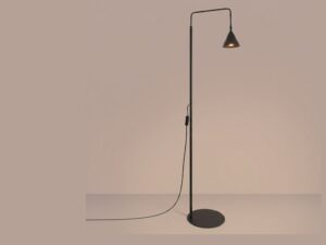 Miniaturka 140 - Stalowa lampa podłogowa Sorvella 165 cm czarny z włączonym światłem we wnętrzu