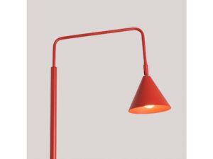 Miniaturka 30 - Stalowa lampa podłogowa Sorvella 165 cm czerwony – ramię i klosz ze światłem